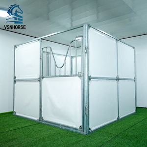 Box de Estábulo Portátil para Cavalos ao Ar Livre Painel Temporário com Reforço em Tecido Vinílico e Estrutura Resistente à Corrosão - Product Image 1