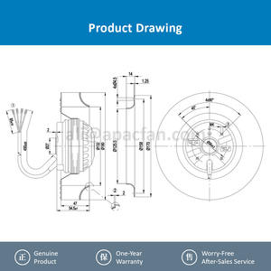 Ventilateur centrifuge de refroidissement pour système d'air frais OEM/ODM ebmpapst R2E180-CB28-01 180 mm 230 VAC 2550 tr/min 0,28 A 60 W - Product Image 4