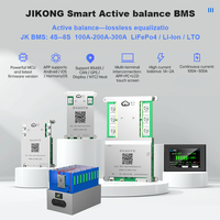 JKBMS 200A JIONG Smart BMS 3S 5S 8S, papan pelindung baterai 1A 2A keseimbangan aktif 12V 24V Lifepo4 Li-Ion Lo aplikasi komputer