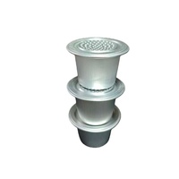 Cartouches/Pods en alliage d'aluminium hygiéniques à usage unique, certifiées ISO, finition argentée lisse, compatibles ARABIA ARABIA46, vente en gros
