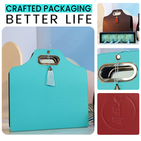 Borsa Regalo Personalizzabile in Pelle PU con Design Portatile, Stampa LOGO, Scatola Regalo di Lusso con Manico