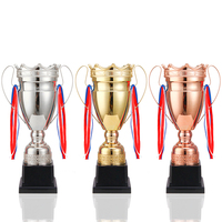Prix de gros trophée en métal doré coupe base vierge pour Logo privé trophée en métal personnalisé école Sport jeu trophée prix trophées