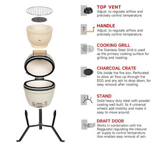 SEB Fabricante de mini parrillas de barbacoa de carbón 13 a 29 pulgadas <span class=keywords><strong>Asador</strong></span> De Carbon Ceramic Kamado Egg Grill Smoker - Product Image 4