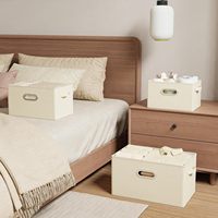 Boîte de rangement pour épices, ouverte, avec poignées, fermoir métallique, organisateur de condiments rectangulaire beige pour armoire de cuisine, garde-manger