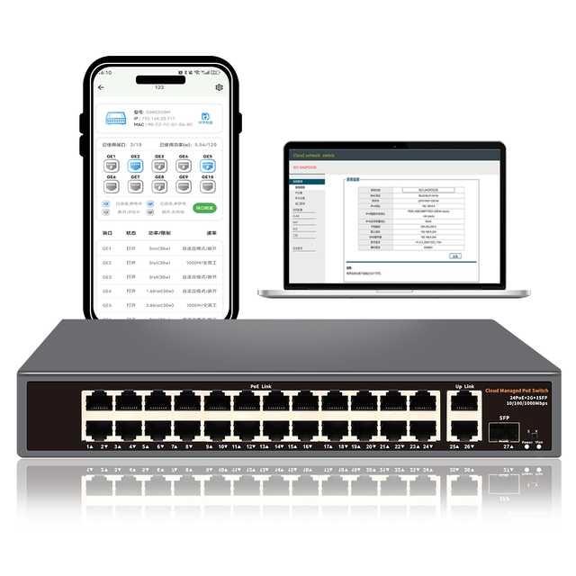 Factory Outlet Full Gigabit 24 10/100/1000Mbps POE Ports with 1 SFP Port PoE Network Ethernet Lite Managed Switch for CCTV