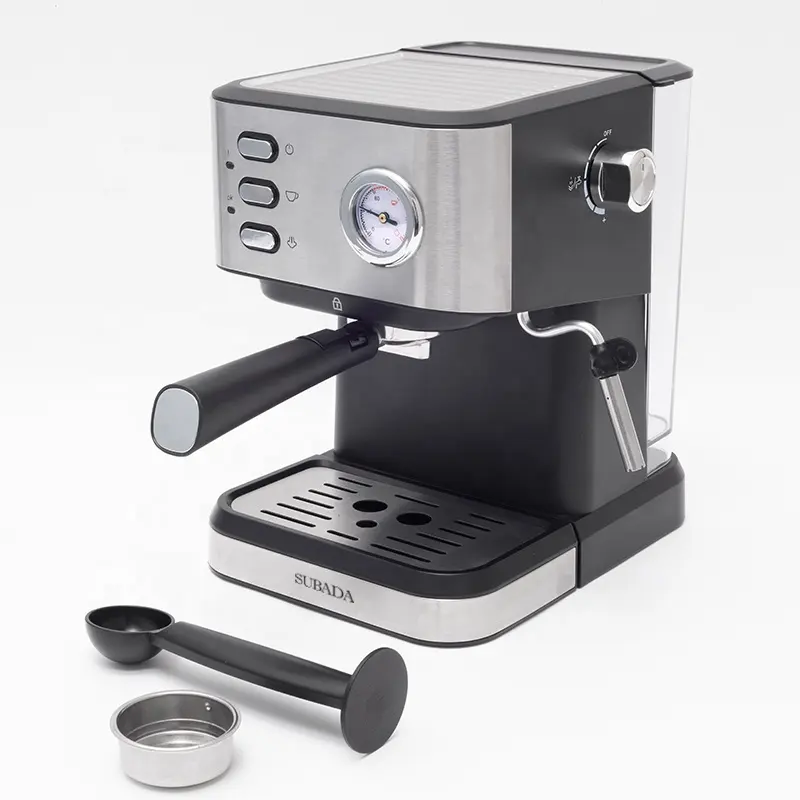 Mesin pembuat kopi elektrik, Mesin kopi kapsul Espresso 1,5 l mesin kopi elektrik Cappuccino 20 bar, kopi Espresso dengan pembuat buih
