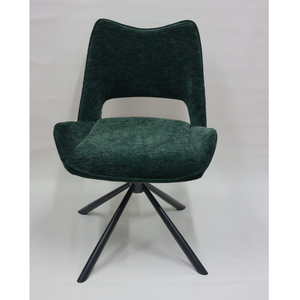 Hoge Kwaliteit Italiaanse Nordic 180 Graden Automatische Terugkeer Groen Gat Achtervleugel Draaibare Stof Eetstoel Voor Restaurant - Product Image 4