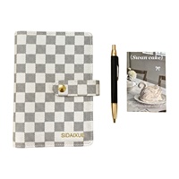 Carnet A6 à feuilles mobiles avec logo personnalisé, classeur à anneaux, agenda en cuir quadrillé – Prix de gros pour cadeaux d'entreprise