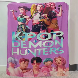 Chấp Nhận Tùy Chỉnh Bán Buôn Dễ Thương Anime Sang Trọng Chăn Tùy Chỉnh Anime K Pop Kpop Quỷ Thợ Săn Mềm Lông Cừu Flannel Ném Chăn - Product Image 5