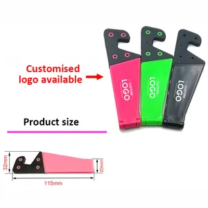 Custom Logo Portable V Shape Plastic Folding Desk Table Mobile Phone Tablet Stand Mount Holder For Mobile Phone