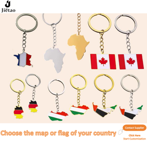 Llaveros de Acero Inoxidable con Mapa de País y Bandera, Resistentes a la Decoloración, Impermeables, Duraderos, para Souvenir o Uso Diario - Product Image 1