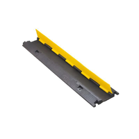 Protector de Cables de Goma Leahua Negro y Amarillo 1000*220*30mm, Canal de 20x7mm, Reductor de Velocidad para Seguridad Vial
