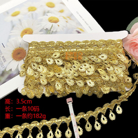 Garniture en dentelle à franges à sequins pour robe de danse, vêtements, ruban de décoration en tresse dorée, accessoire de couture DIY