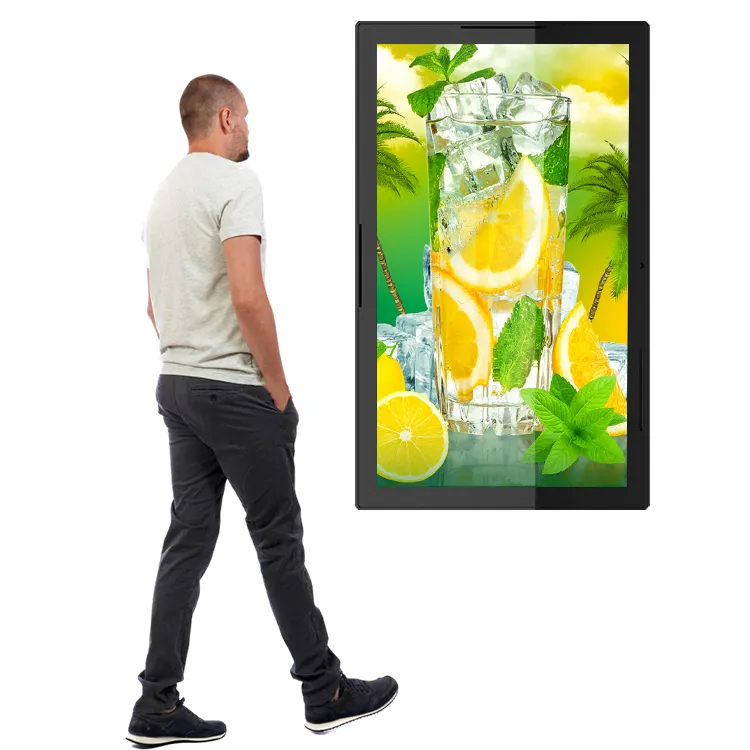 Industrial embedded smart capacitive touch screen digital signage display embedded touch monitor