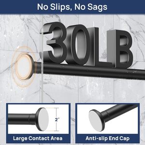 <span class=keywords><strong>Barre</strong></span> télescopique réglable en métal <span class=keywords><strong>pour</strong></span> <span class=keywords><strong>rideau</strong></span> <span class=keywords><strong>de</strong></span> <span class=keywords><strong>douche</strong></span>, tringle <span class=keywords><strong>de</strong></span> suspension sans perçage <span class=keywords><strong>pour</strong></span> armoire et penderie - Product Image 5
