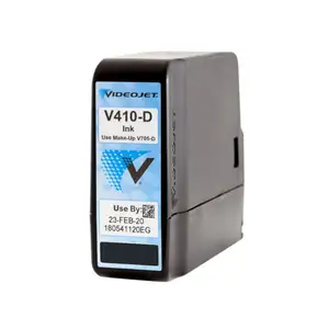 VideojetオリジナルインクカートリッジV410-Dブラックインク & スマートチップ750ML Videojetインクジェット印刷インクカートリッジ用