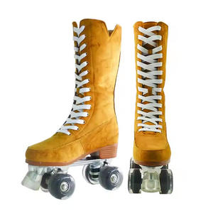 Populaire femmes <span class=keywords><strong>Quad</strong></span> Roller High Barrel Pu 4 roues tailles fixes chaussures de <span class=keywords><strong>patin</strong></span> à roulettes patins à roulettes de haute qualité - Product Image 1