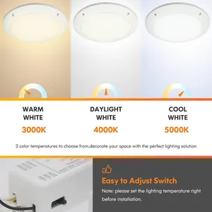 Factory Price Round 10w Led Light Ceiling Led Waterproof Modem Round ABS 10W15w 22W LED Emergency Bulkhead Light Recessed