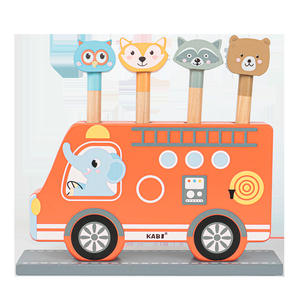 Pabrik langsung kreatif kayu gajah Bus mainan Puzzle warna-warni kartun hewan memantul permainan pendidikan bermain kotak anak - Product Image 4