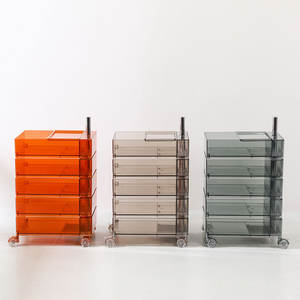 Armoire de rangement en plastique minimaliste moderne 43x33.5x71.5cm 5 tiroirs Meuble de salon mobile - Product Image 3