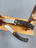 Couteau pliant de précision à pointe de précision D2 avec bord tranchant CNC, manche texturé bleu G10, couteau de poche à pivotement rapide avec roulement à billes