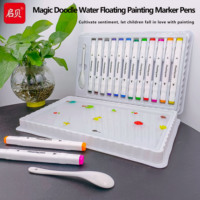 Tableau blanc à double tête Marqueurs de peinture à l'eau magique pour enfants Éducation précoce Jeu de couleurs flottantes pour l'eau Marqueurs d'art Emballage