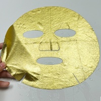 Masque en tissu végétalien anti-rides, raffermissant, liftant et éclaircissant à l'or 24 carats avec acide hyaluronique, format voyage, vente en gros, marque privée OEM