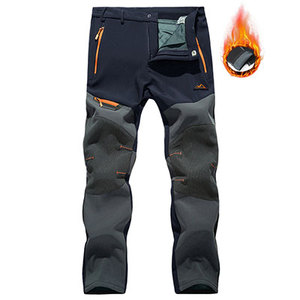 Pantalones para hombre Pantalones de invierno para hombre Pantalones deportivos impermeables Softshell de lino polar para nieve con bolsillos con cremallera