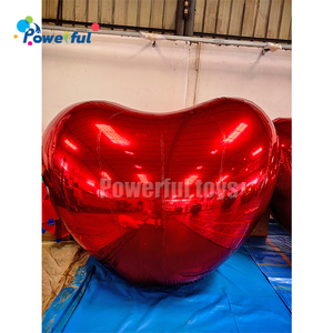 Boule miroir géante suspendue, réfléchissante, colorée, brillante, laser, gonflable, en forme de cœur, ballon d'amour pour la décoration - Product Image 6