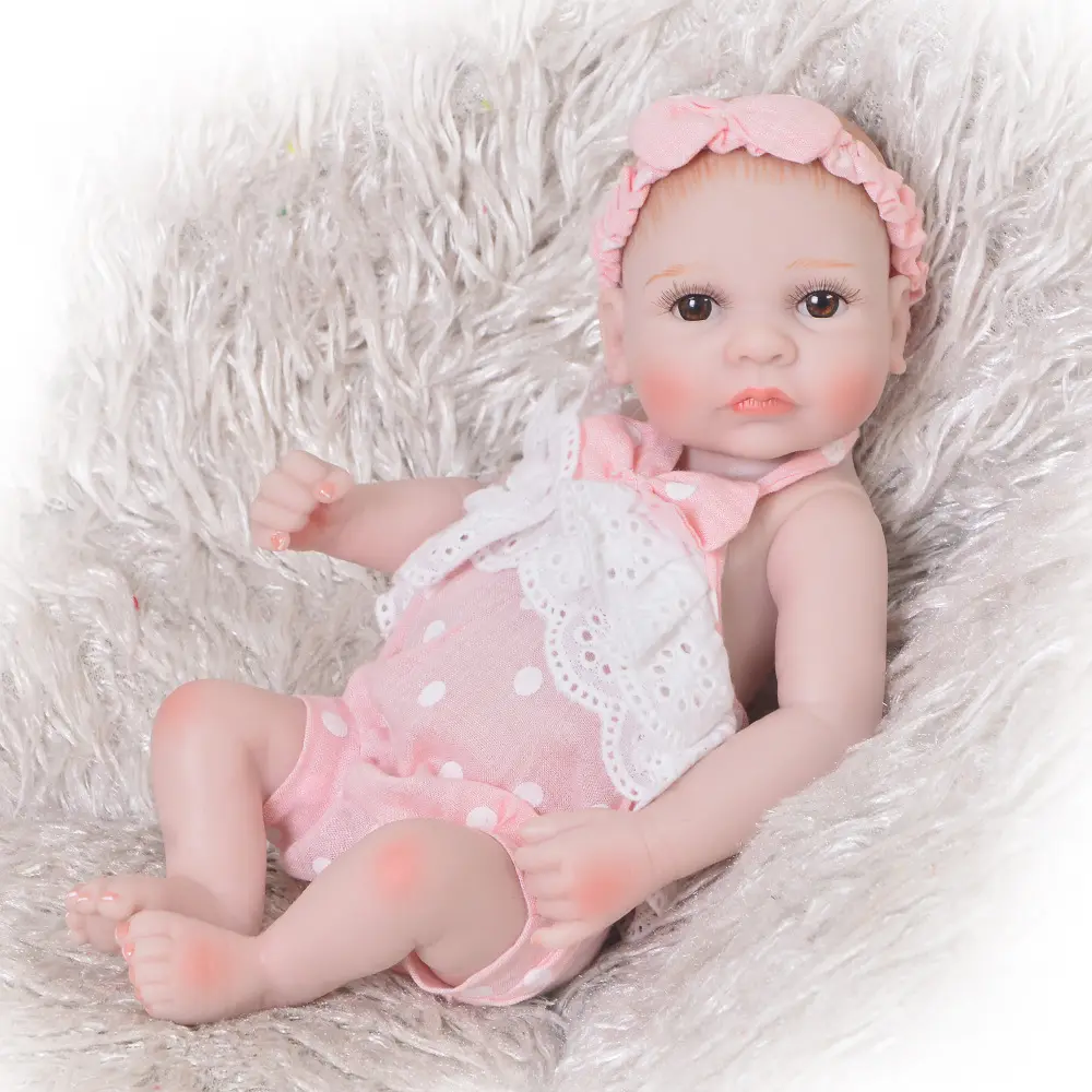 Mini poupées bébé reborn en silicone souple, petit bébé en silicone 26cm poupées nouveau-né reborn