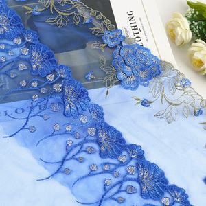 Tissu en dentelle florale brodée en maille <span class=keywords><strong>noire</strong></span> en gros pour sous-vêtements, vêtements, chemises de nuit, poupée <span class=keywords><strong>Barbie</strong></span>, 20 cm de large, dentelle africaine - Product Image 2