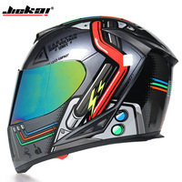 Casque intégral pour vélo électrique Jiekai, matériau ABS, certifié DOT, unisexe, quatre saisons, double visière anti-buée, chaud, personnalisé