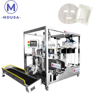 Full automatic bag shaped facial mask automatic feeding, folding and bagging production line