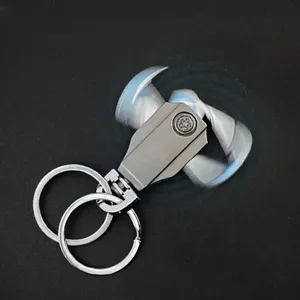 Gantungan Kunci Carabiner Tugas Berat Kustom dengan Cincin Ganda Putar, Klip Kunci Pria untuk Tempat Kunci Mobil, Hadiah Promosi Bisnis - Product Image 3