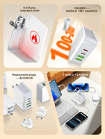 LDNIO A4403C-1 Pengisi Daya Ponsel Portabel 20W Pengisian Cepat, Pengisi Daya Perjalanan, Pengisi Daya Dinding Multi Port untuk Ponsel