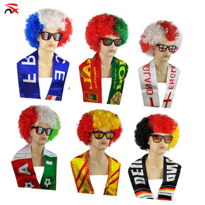 Party Fans Soccer Cheering Wig Headband Synthetic Hair for World Football Fans for 2026 Sports Games