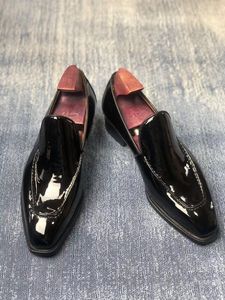 Ce ml27 काले पेटेंट फाइडलेबैक कमर का निर्माण बछड़ा चमड़े के पुरुषों के चमड़े के आउटसोर्स हैंडमेड लोफर - Product Image 6