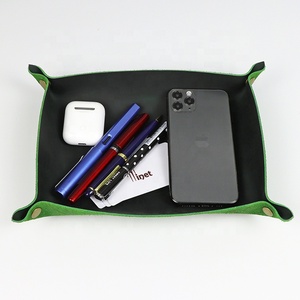 Custom Genuine Leather Folding Dice Holder Rolling Tray Personal Accessories Home Essentials Rustic Real Leather Catchall Tray - Product Image 2