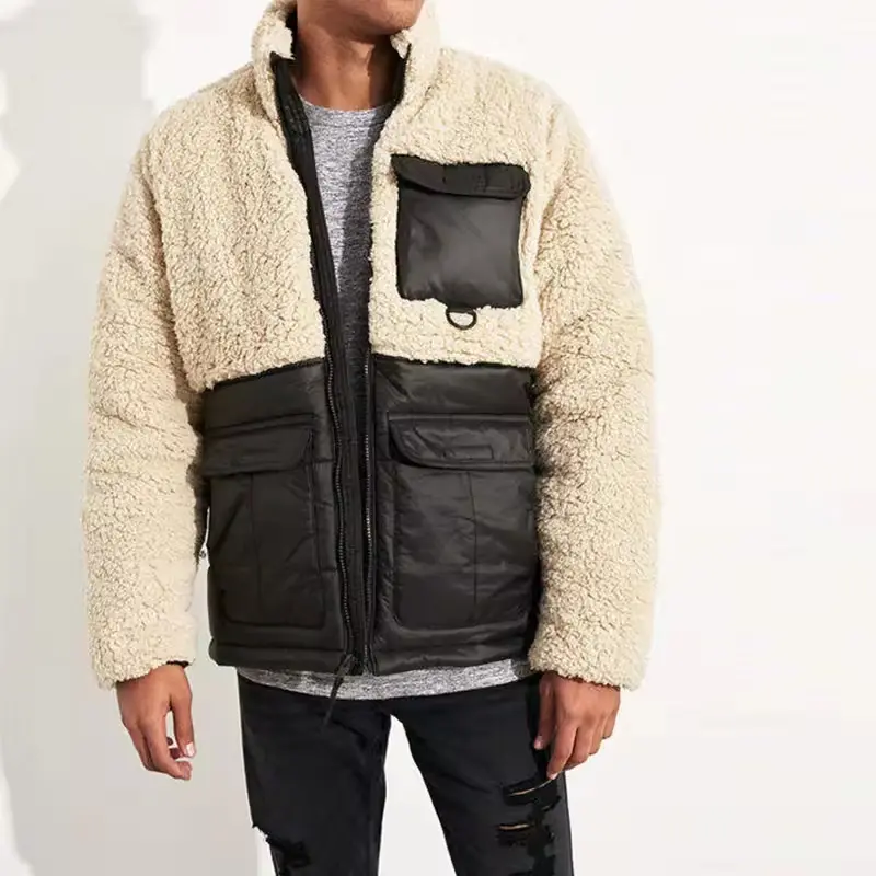 OEM boy deri yama kadife sıcak artı boyutu erkek ceket mont polar faux kürk ceketler erkekler için