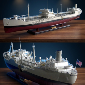Modelo de Batalla de Madera GIA NHIEN Acacia Bushy Run T2 Tanker Tug, Técnica Pintada, Regalo de Negocio Artesanal de Ho Chi Minh City - Product Image 2