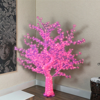 Lampu pohon bunga sakura LED kristal kualitas tinggi IP65 dekorasi Natal gaya bunga logam tembaga dalam/luar ruangan 1m