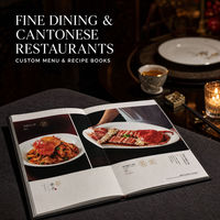 Desain dan Pencetakan Menu Kustom Buku Menu Hardcover Mewah untuk Restoran Cina Kanton Hotel Klub Makanan Mewah OEM ODM