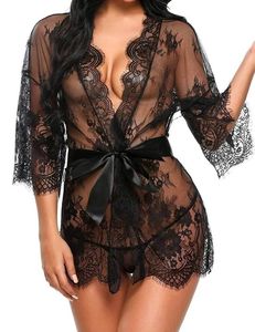 <span class=keywords><strong>Pyjama</strong></span> en dentelle pour femme 2026, sous-vêtements en maille transparente, vêtements d'intérieur doux en dentelle, <span class=keywords><strong>pyjama</strong></span> - Product Image 4
