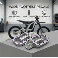 Repose-pieds pour Surron Ultra Bee LBX Wide, pédales antidérapantes, broches remplaçables, pièces de moto tout-terrain personnalisées DIY, noir argent