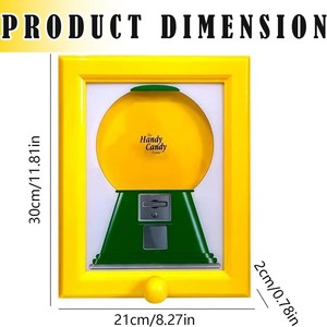 Handy Candy Gumball Machine Photo Frame Rectangular Wall Mount ABS <b>Material</b> Durable For Living Room Bedroom Office - Product Image 2