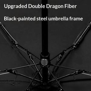 Parapluie de poche mini rétractable à cinq plis, imprimé, noir, en vinyle, protection UV, cadeaux d'affaires pour femmes 6 - Product Image 2