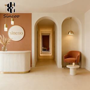 Italy Best Selling Curved Luxury Spa <b>Nail</b> Salon Counter Front TableCustom Sizes Modern Beauty Salon Reception <b>Desk</b> - Product Image 4