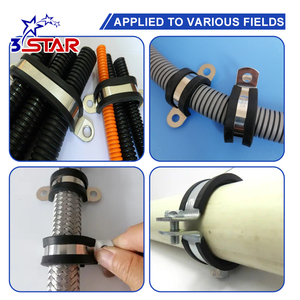 Kauçuk astarlı boru kelepçe 6mm 8mm 10mm 304 paslanmaz çelik <span class=keywords><strong>P</strong></span> hortum klipsi - Product Image 4