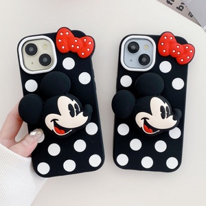Coque de téléphone portable en silicone KT avec nœud papillon 3D mignon et motif vague, antichoc, anti-traces de doigts, pour 13/14/15 Pro. - Product Image 1