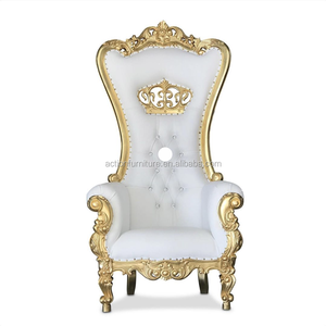 Bras de conception moderne royal haut dossier en acier inoxydable doré <span class=keywords><strong>cadre</strong></span> velours roi trône chaise à vendre - Product Image 3